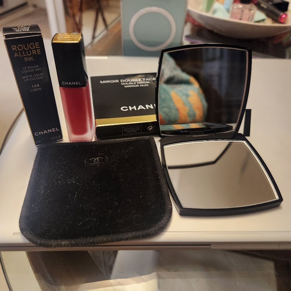 Chanel Duo Compact + Chanel Rouge Allure Ink (most popular color) New Never Used